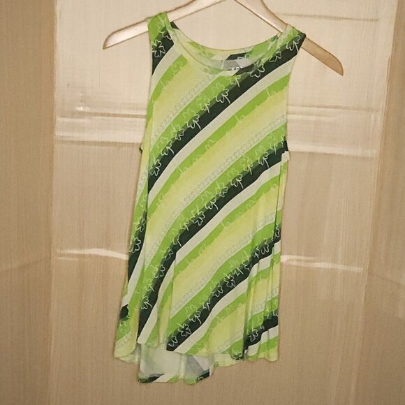 Apt. 9 Womens Green Striped Shamrock St. Patrick's Day Tank Top XS - Picture 1 of 4
